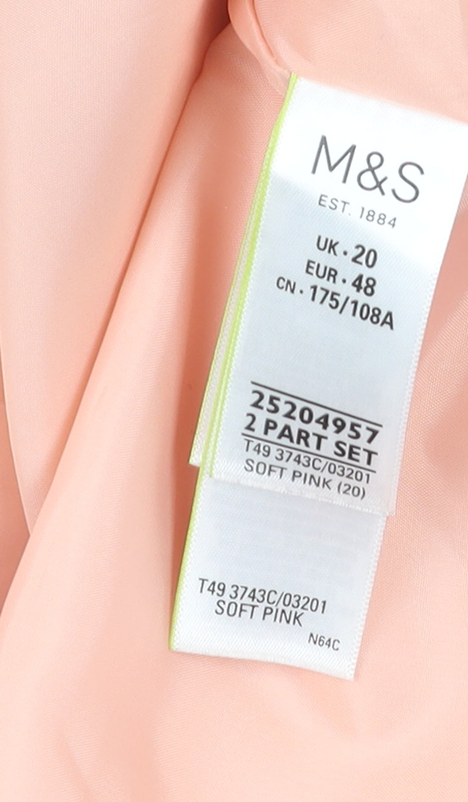 Marks and Spencer Women’s Soft Pink Classic Mid-Length Water Resistant Jacket Size 20