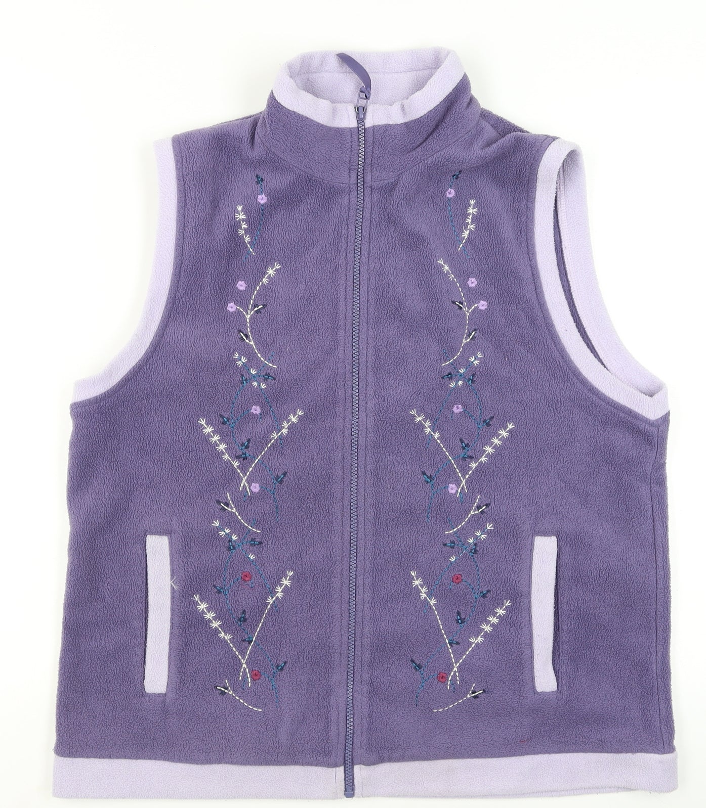 Neutral Territory Women's Purple Fleece Embroidered Waistcoat S