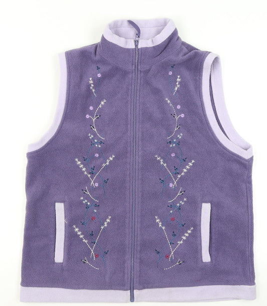 Neutral Territory Women's Purple Fleece Embroidered Waistcoat S