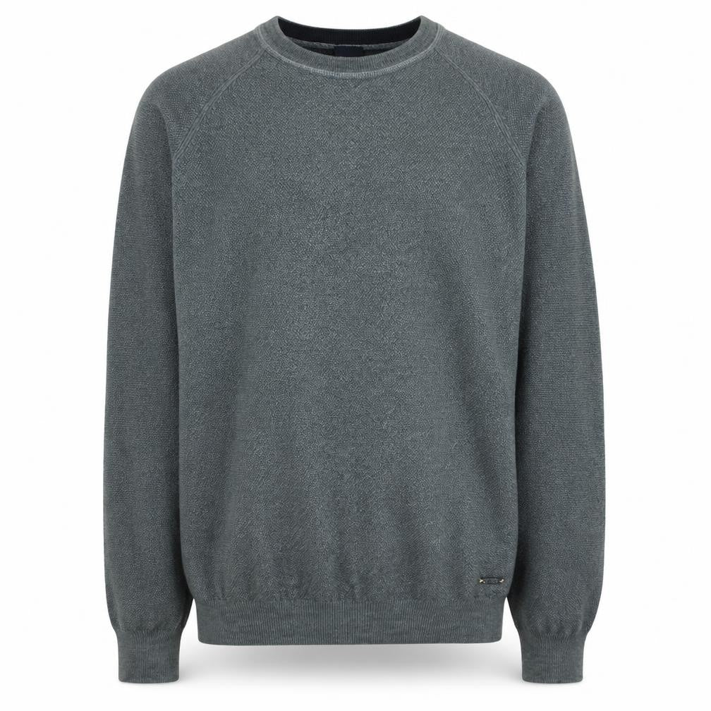 Hugo Boss Men's Grey 2XL Crew Neck Wool Cotton Pullover Jumper