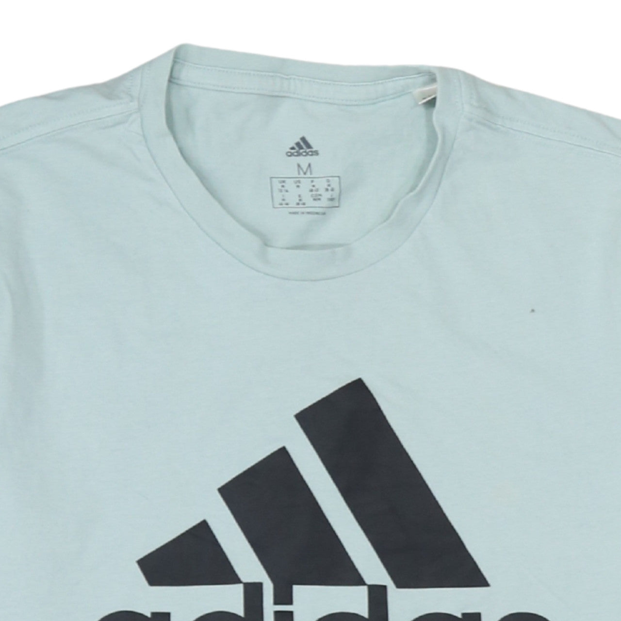 Adidas Men's Light Blue Logo Crew Neck Short Sleeve T-Shirt M