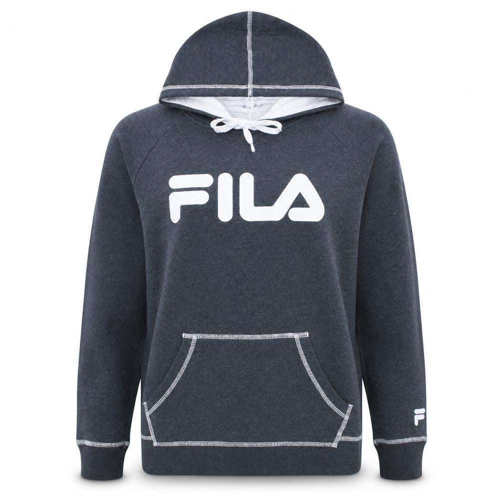 Fila Womens Grey Long Sleeve Pullover Hoodie Size 14 Cotton Blend