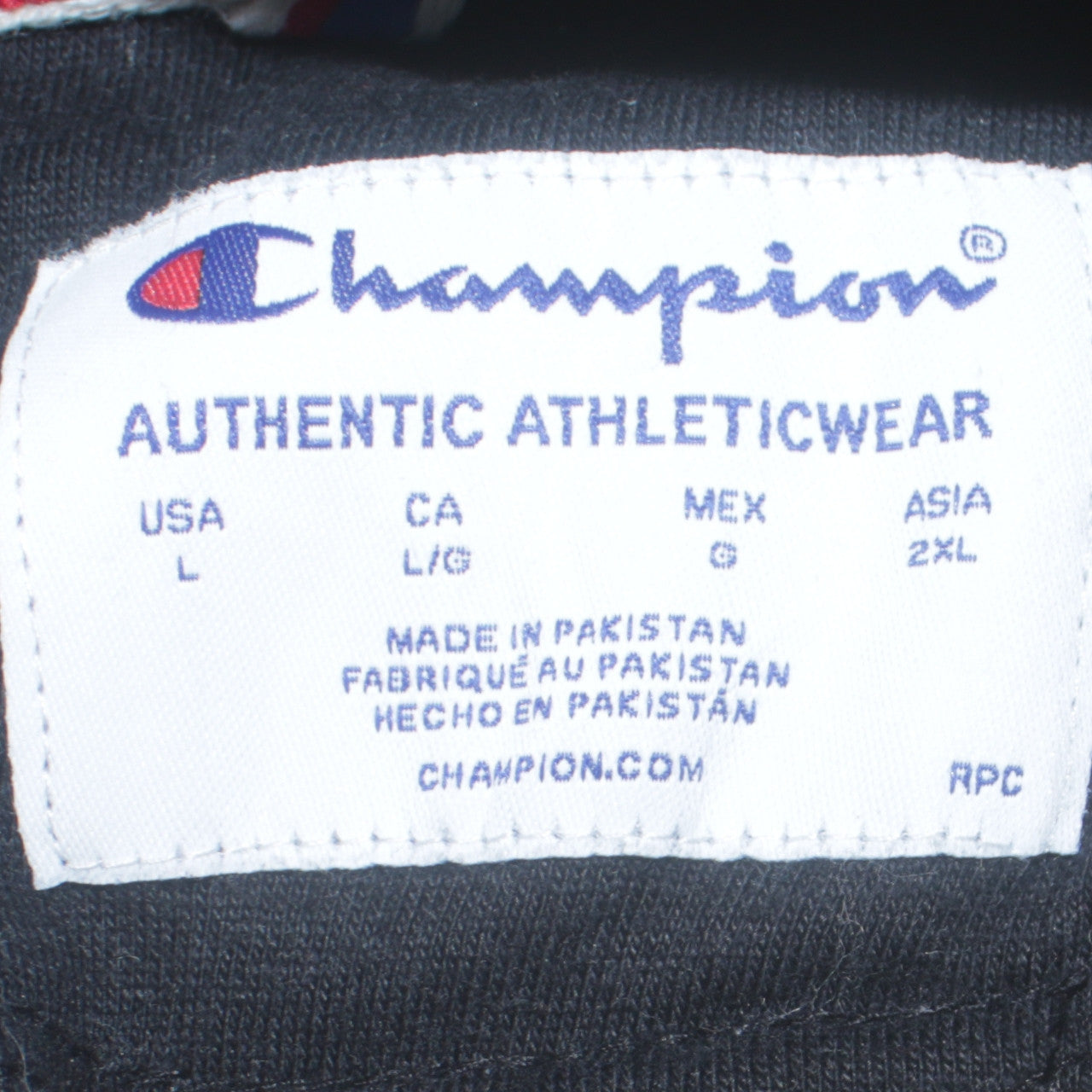 Champion Men Grey Logo Pullover Hoodie L Fleece Sweatshirt