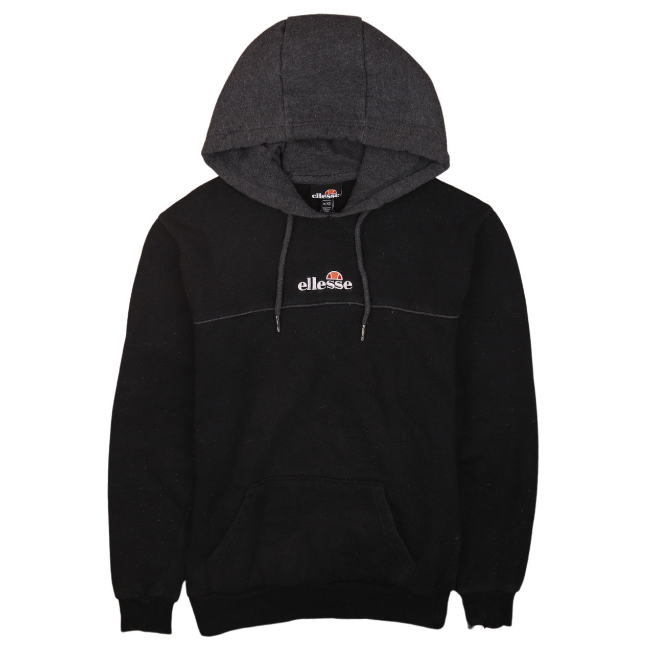 Ellesse Mens Black XS Pullover Logo Hoodie with Drawstrings