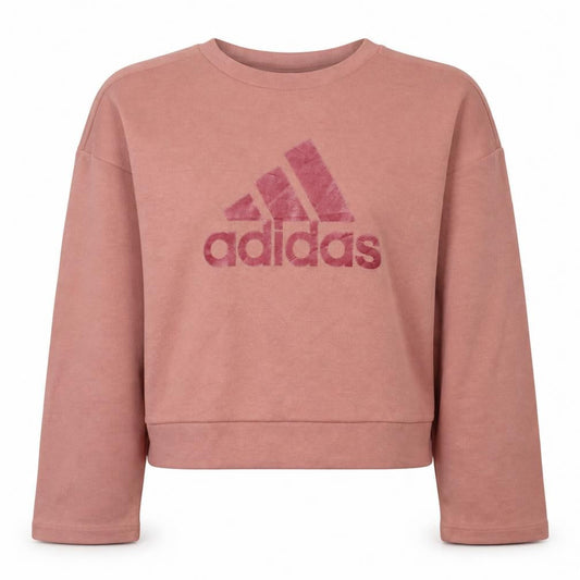 Adidas Womens Pink Logo Crew Neck Pullover Sweatshirt XS