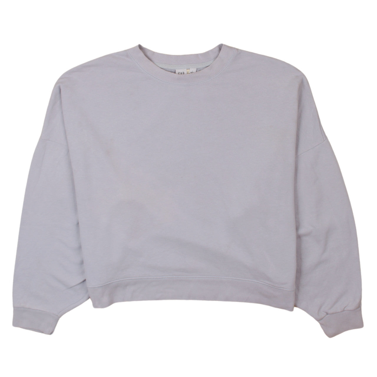 GAP Women Light Grey Cotton Crew Neck Pullover Sweatshirt L
