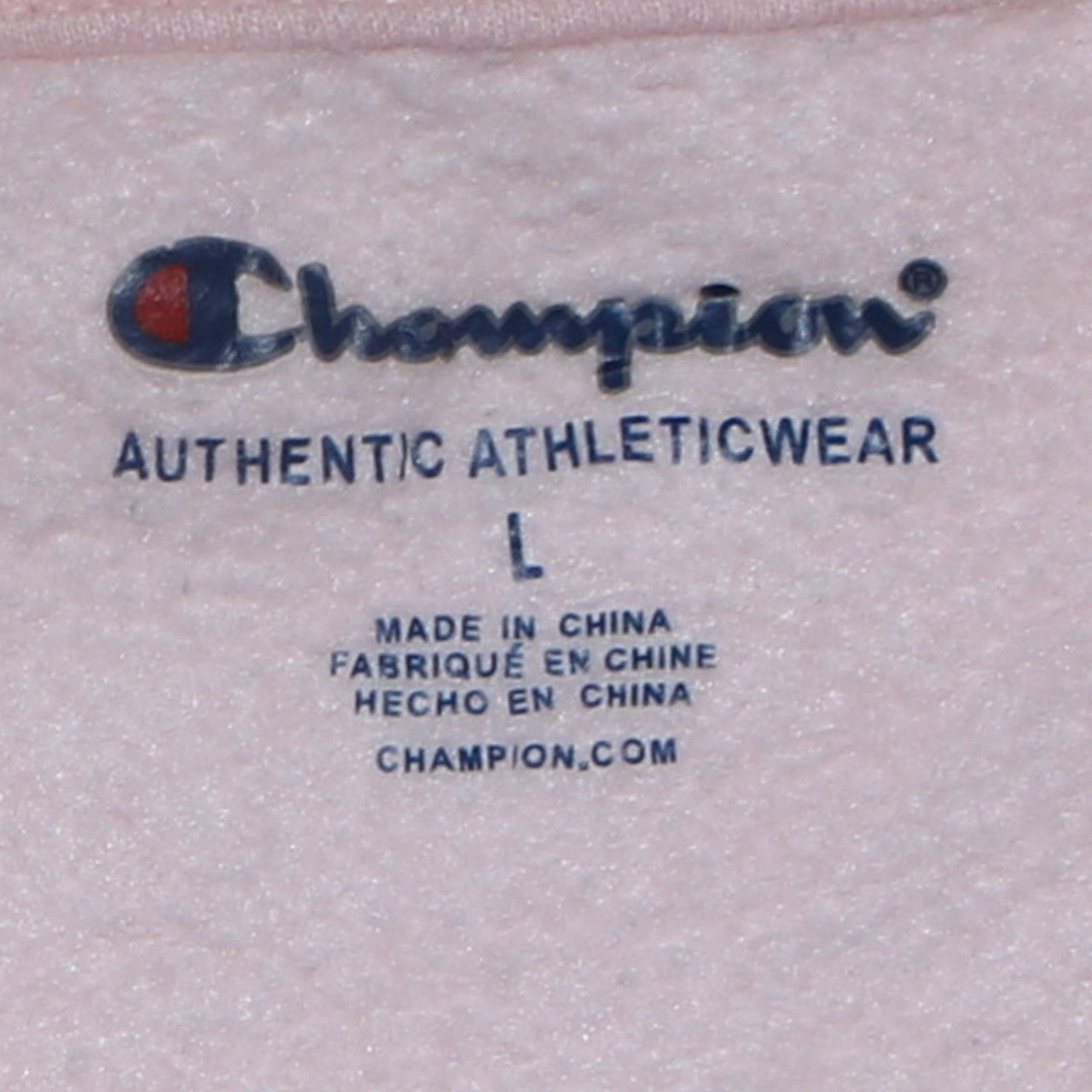 Champion Girls Pink Crew Neck Pullover Sweatshirt L Embroidered Logo Cotton Blend