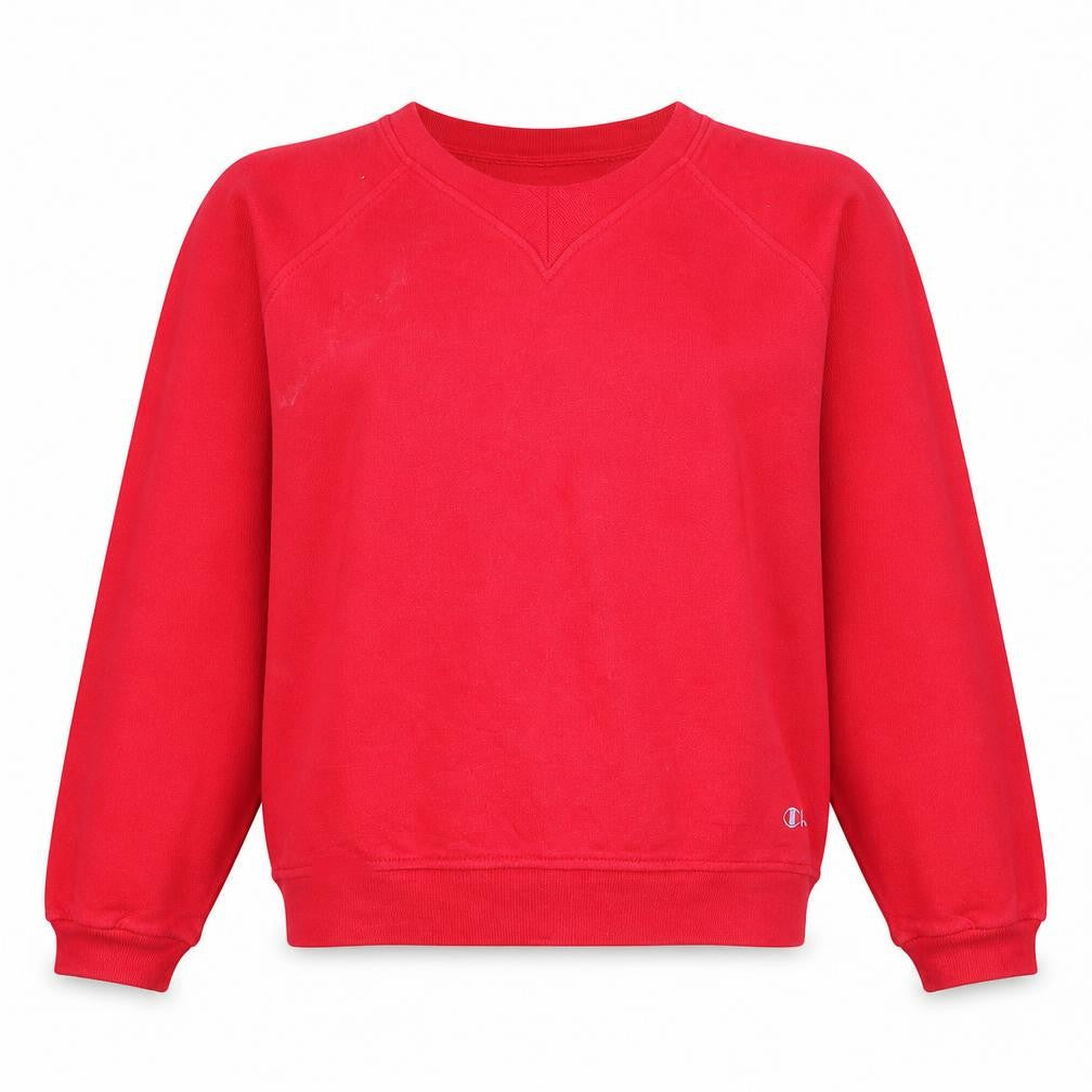 Champion Womens Red Pullover Sweatshirt L Cotton Blend Casual