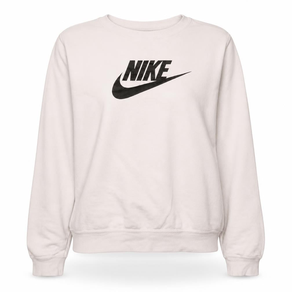 Nike Womens White Crew Neck Pullover Sweatshirt Size M