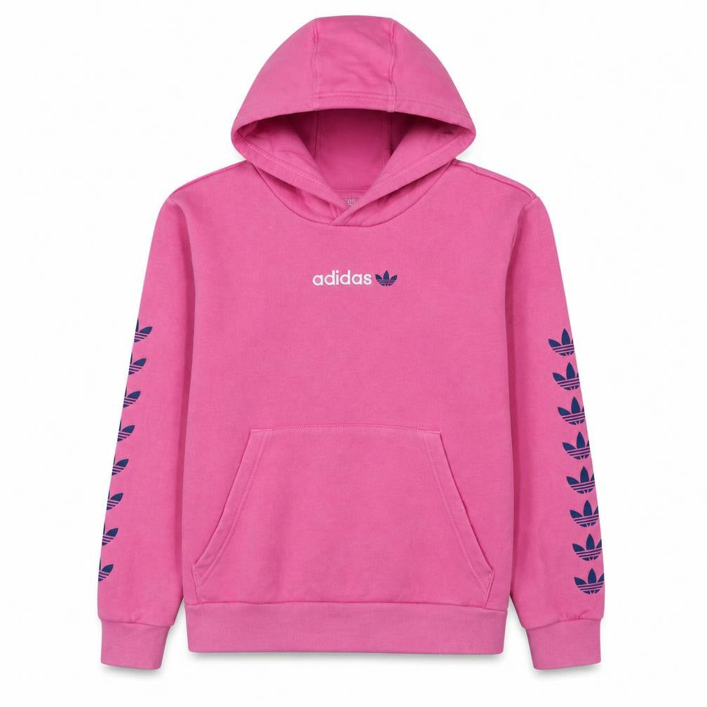 Adidas Girls Pink Pullover Hoodie 12-13 Years Logo Long Sleeve Fleece