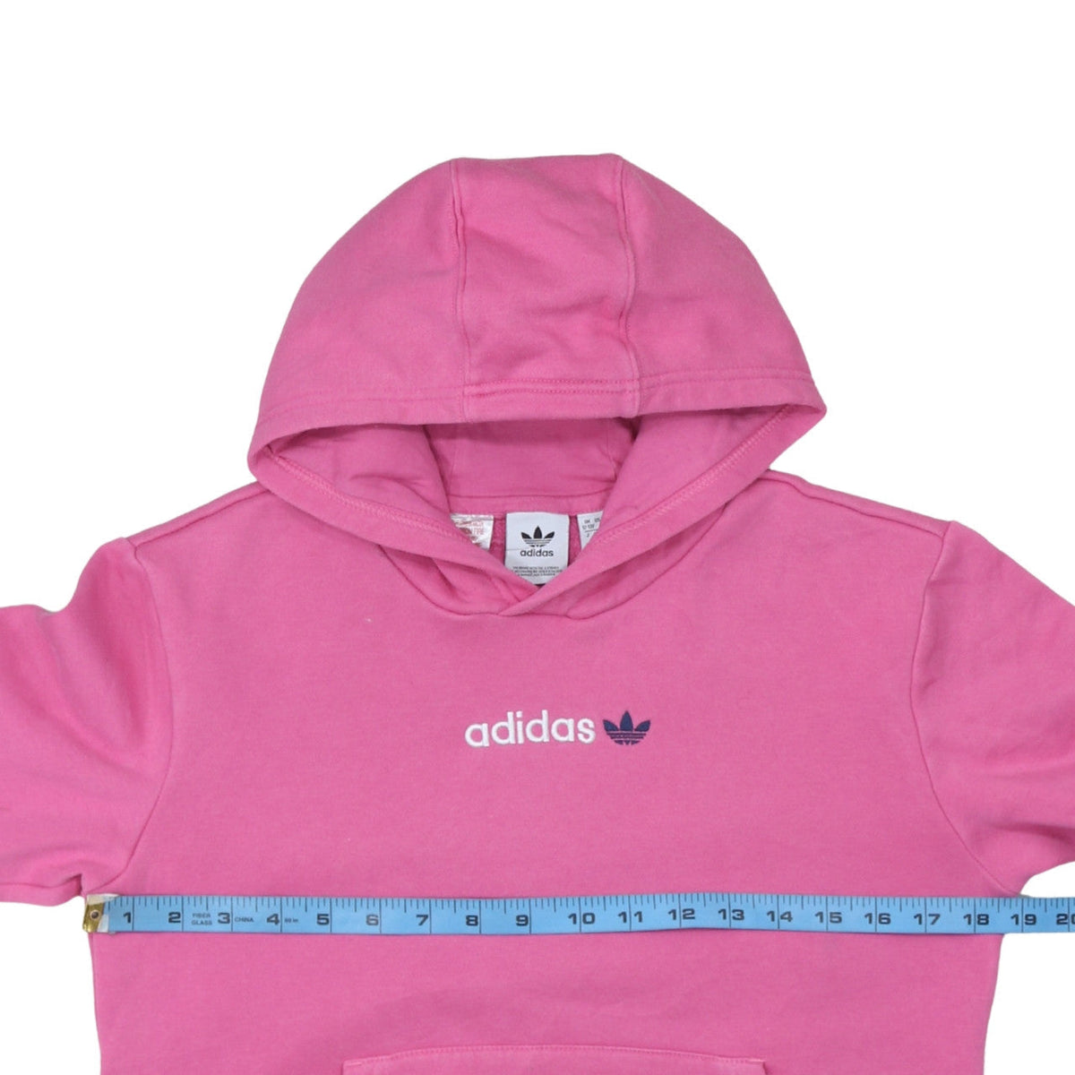 Adidas Girls Pink Pullover Hoodie 12-13 Years Logo Long Sleeve Fleece