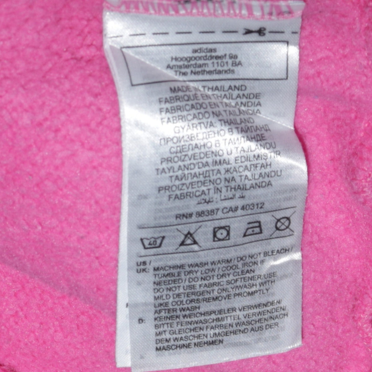 Adidas Girls Pink Pullover Hoodie 12-13 Years Logo Long Sleeve Fleece