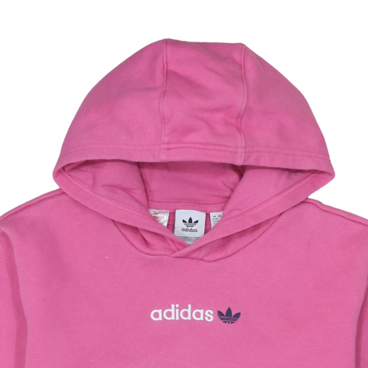 Adidas Girls Pink Pullover Hoodie 12-13 Years Logo Long Sleeve Fleece