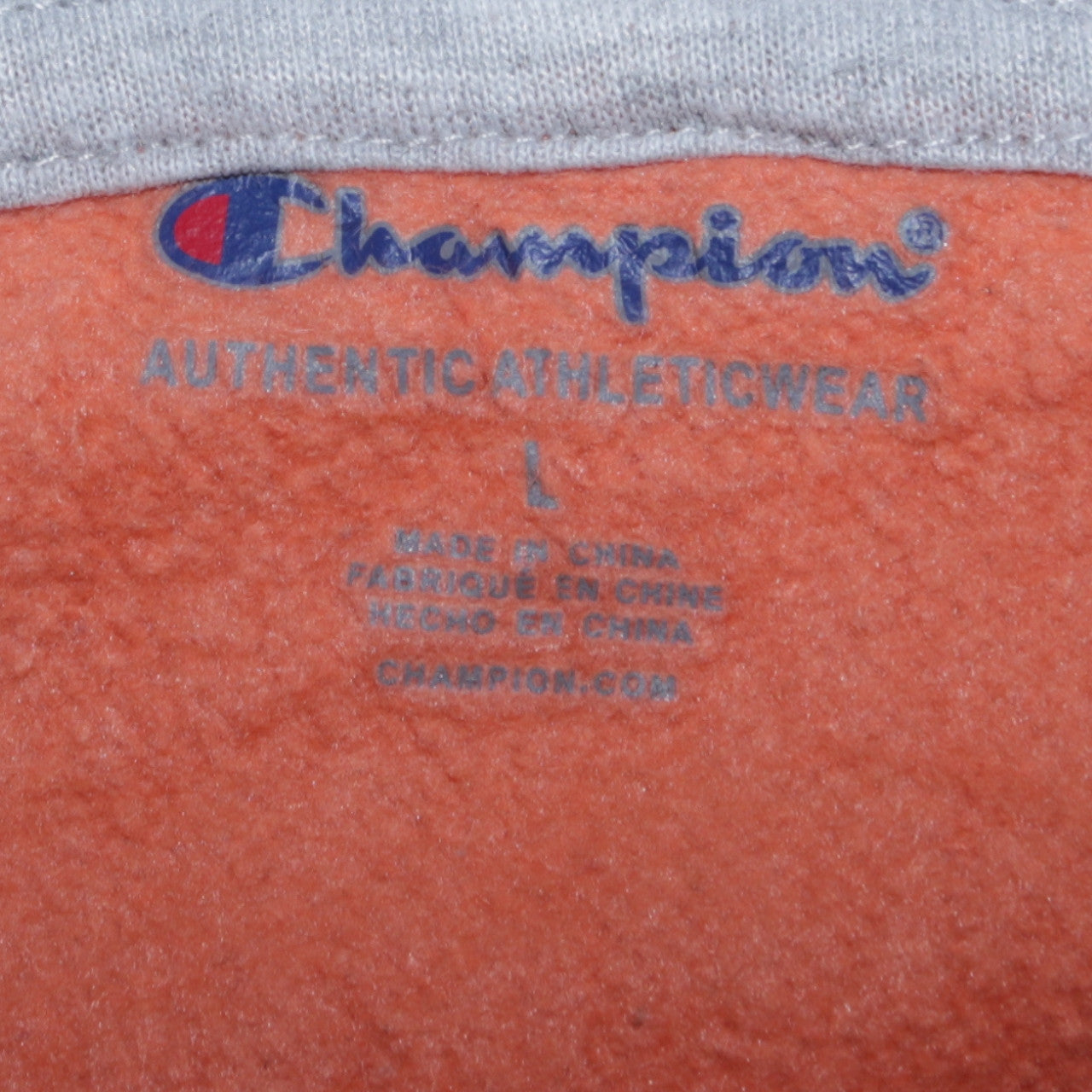 Champion Boys Orange Pullover Hoodie L Embroidered Logo Fleece
