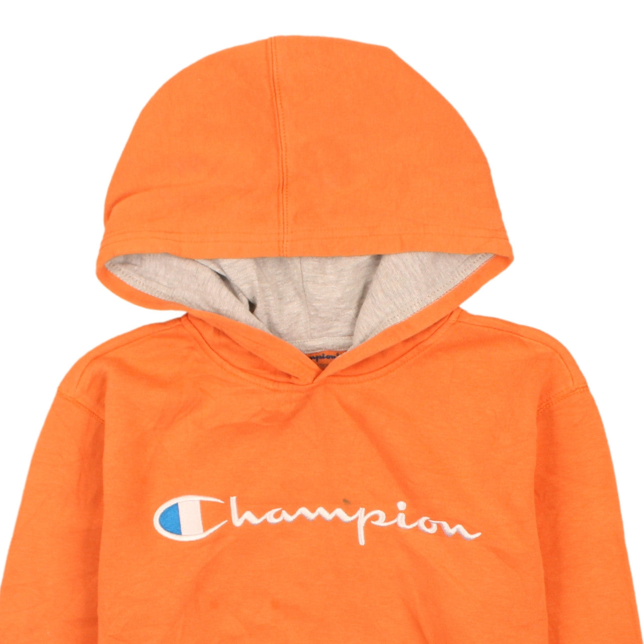 Champion Boys Orange Pullover Hoodie L Embroidered Logo Fleece