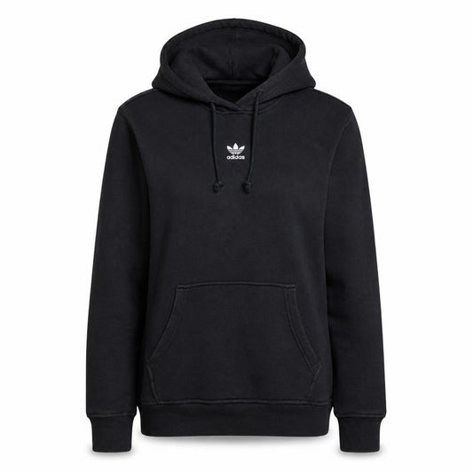 Adidas Womens Black Pullover Hoodie UK 8 Cotton Blend Logo Sweatshirt