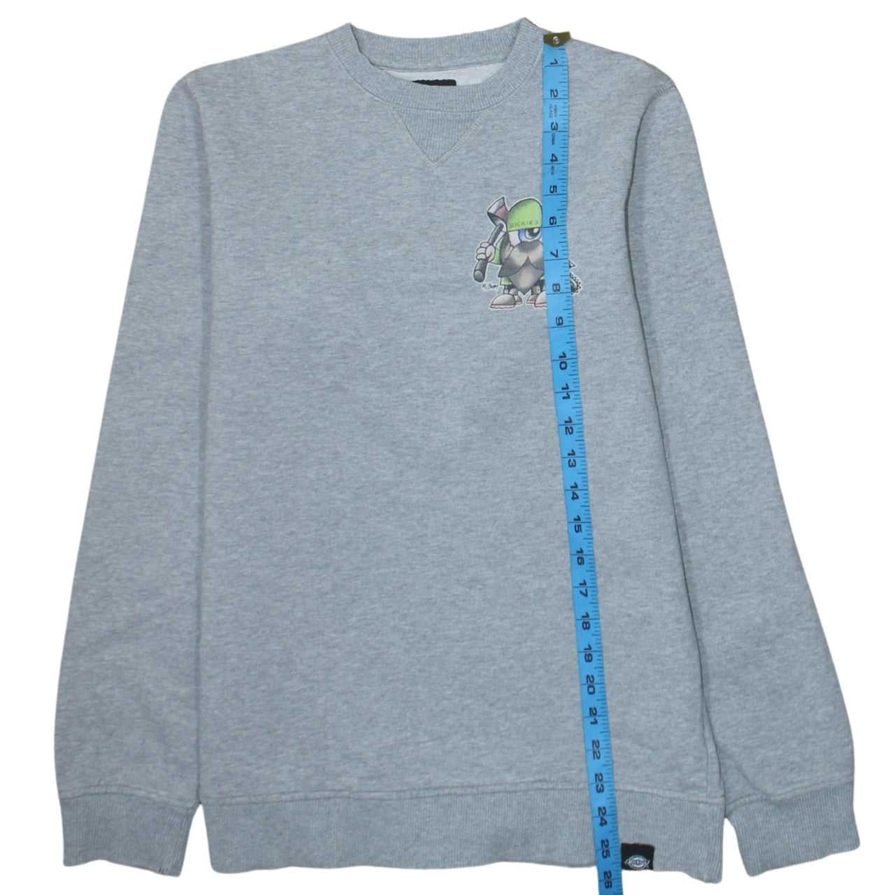 Dickies Men Grey Small Pullover Sweatshirt Graphic Crew Neck