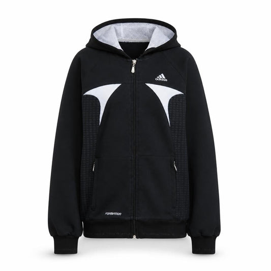 Adidas Women's Black Full Zip Hoodie Size 12 Hooded Sweatshirt
