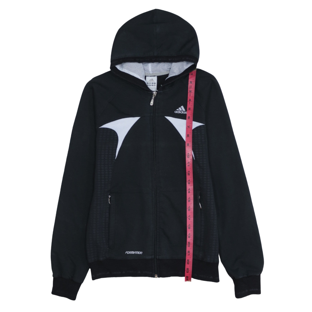 Adidas Women's Black Full Zip Hoodie Size 12 Hooded Sweatshirt