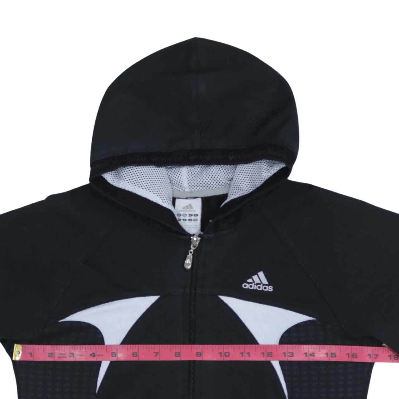 Adidas Women's Black Full Zip Hoodie Size 12 Hooded Sweatshirt