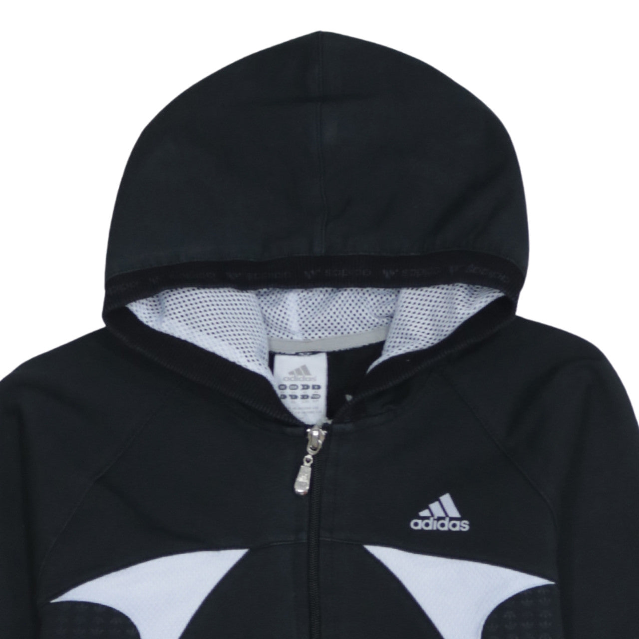 Adidas Women's Black Full Zip Hoodie Size 12 Hooded Sweatshirt