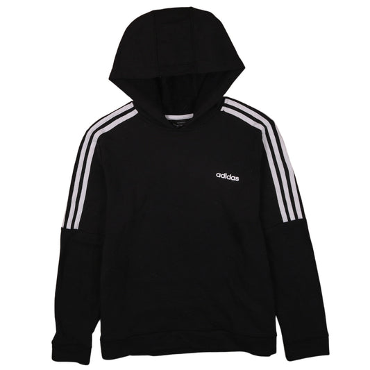 Adidas Womens Black Pullover Hoodie L 16-18 Casual Hooded Sweatshirt
