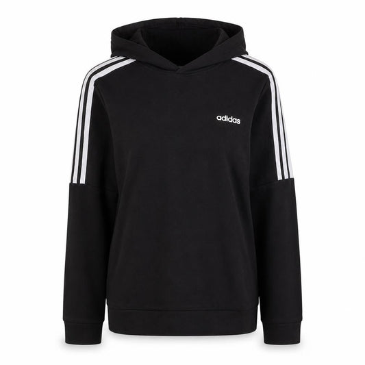 Adidas Womens Black Pullover Hoodie L 16-18 Casual Hooded Sweatshirt