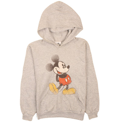 Front view of Disney Parks girls’ grey mickey mouse pullover hoodie youth large cotton blend