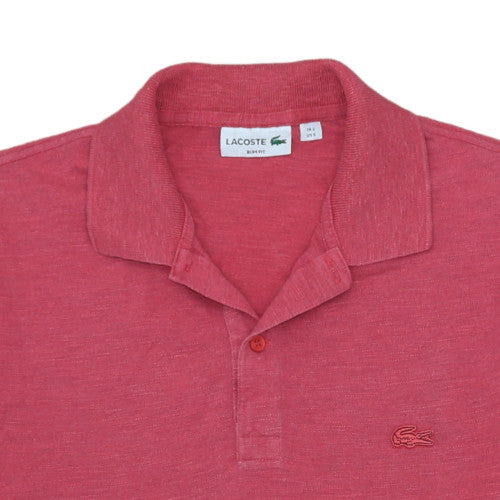 Lacoste Men's Red Slim Fit Cotton Short Sleeve Polo Shirt S