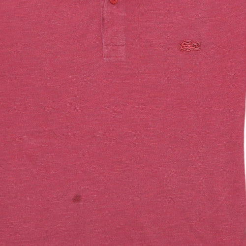 Lacoste Men's Red Slim Fit Cotton Short Sleeve Polo Shirt S