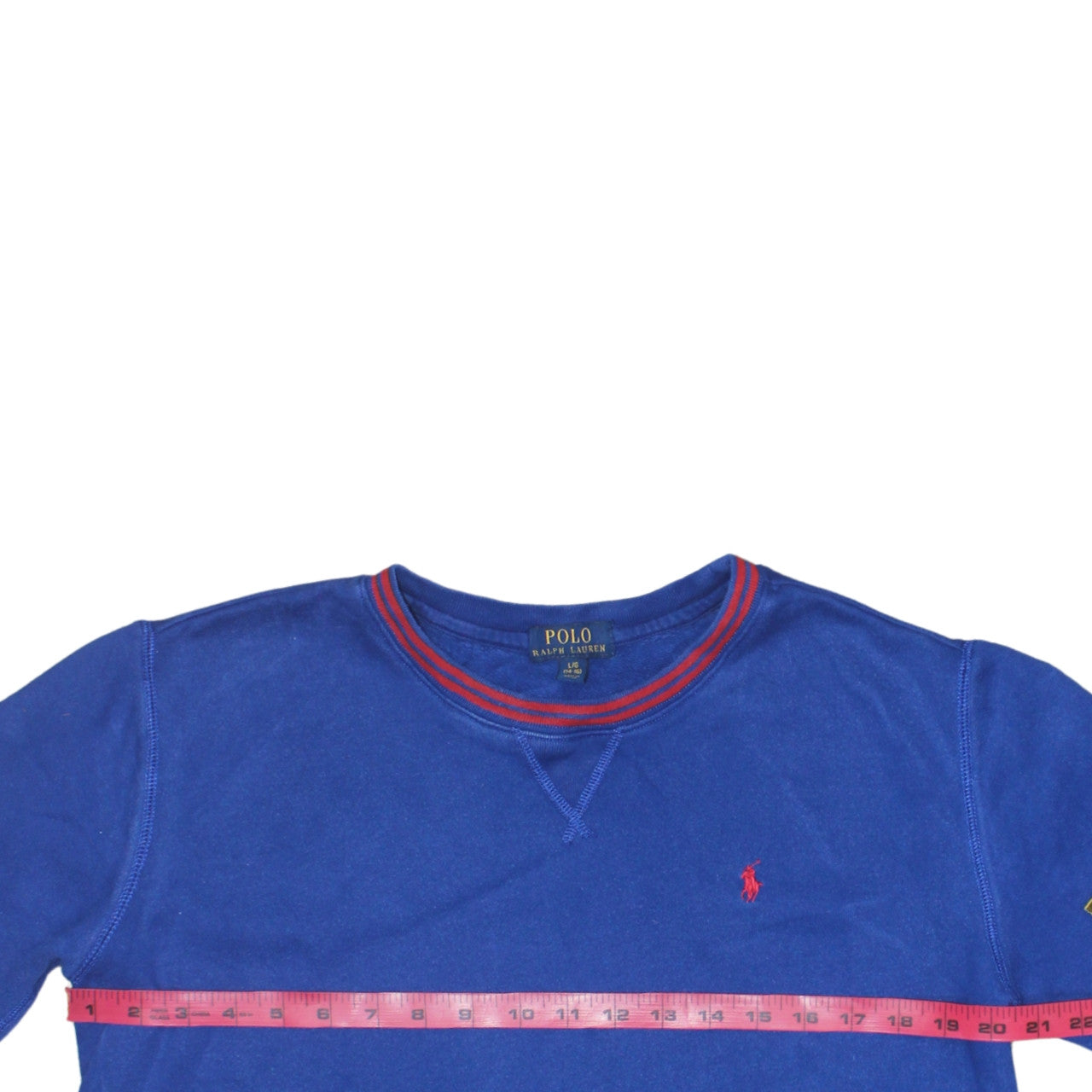 Polo Ralph Lauren Womens Blue Cotton Sweatshirt Size 14-16 Casual Crew Neck