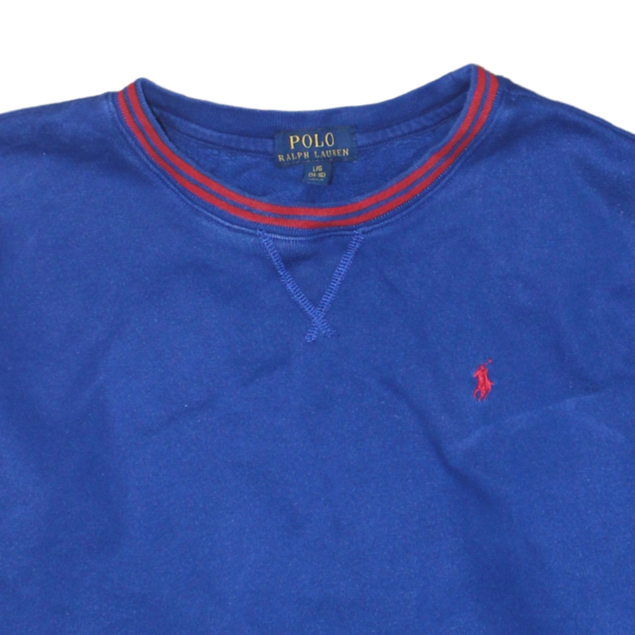 Polo Ralph Lauren Womens Blue Cotton Sweatshirt Size 14-16 Casual Crew Neck