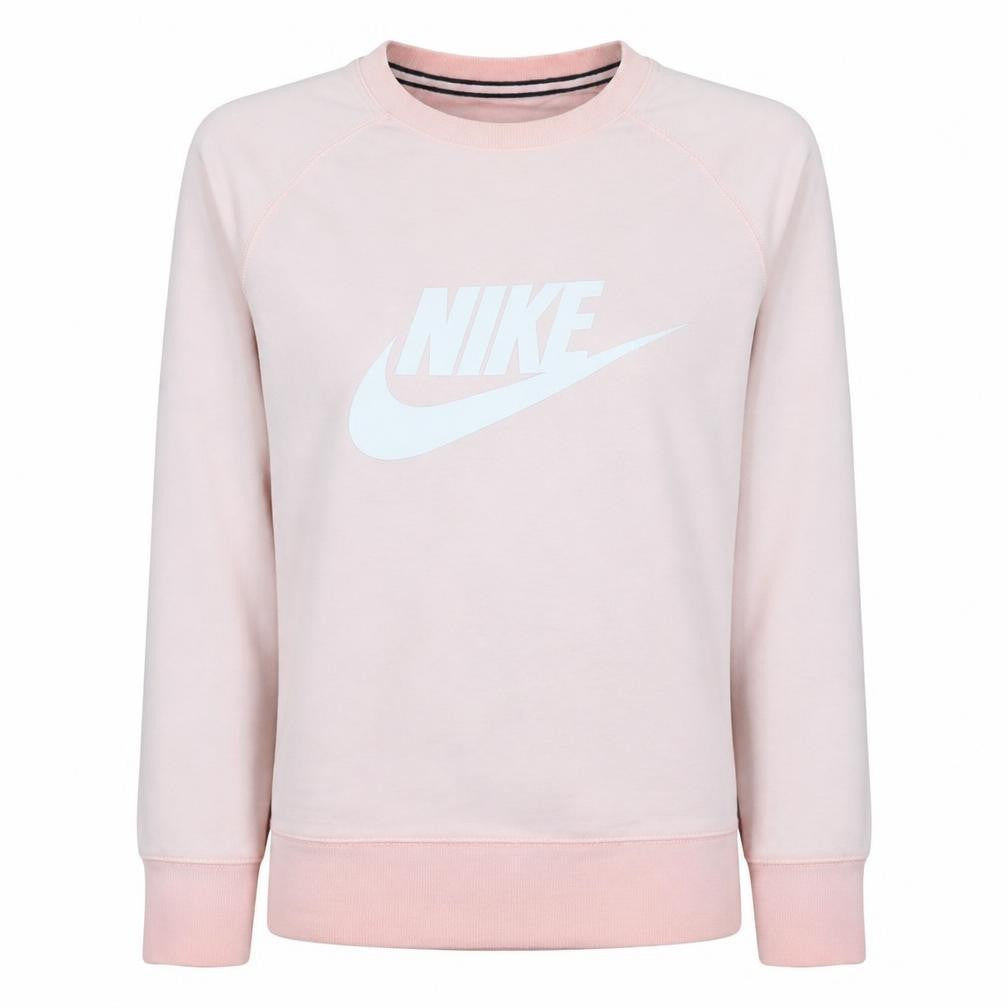 Nike Womens Pink Logo Pullover Sweatshirt Size L Cotton Crew Neck