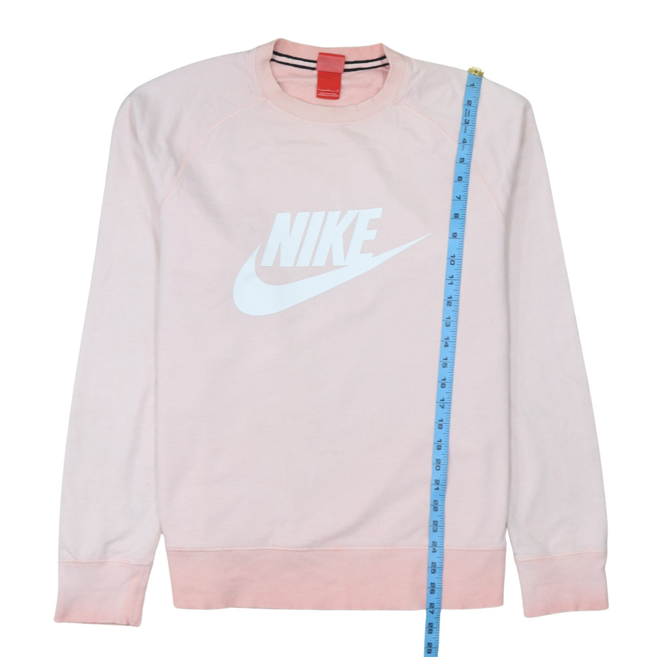 Nike Womens Pink Logo Pullover Sweatshirt Size L Cotton Crew Neck