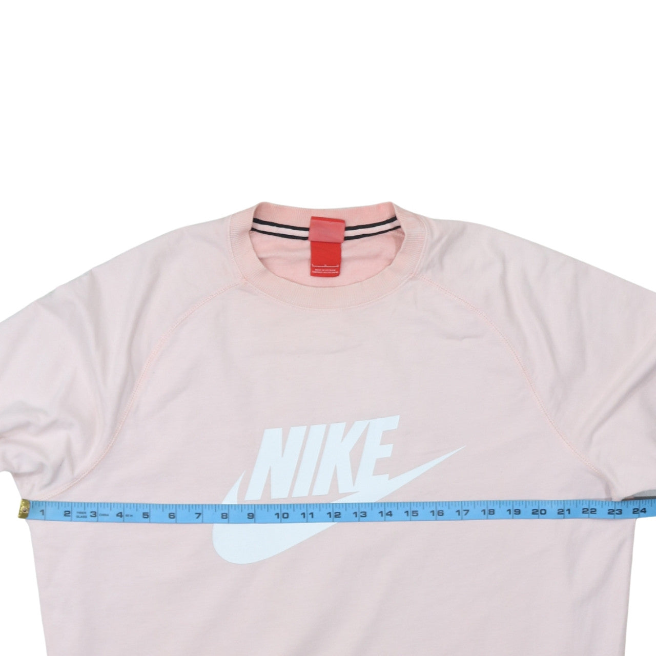 Nike Womens Pink Logo Pullover Sweatshirt Size L Cotton Crew Neck