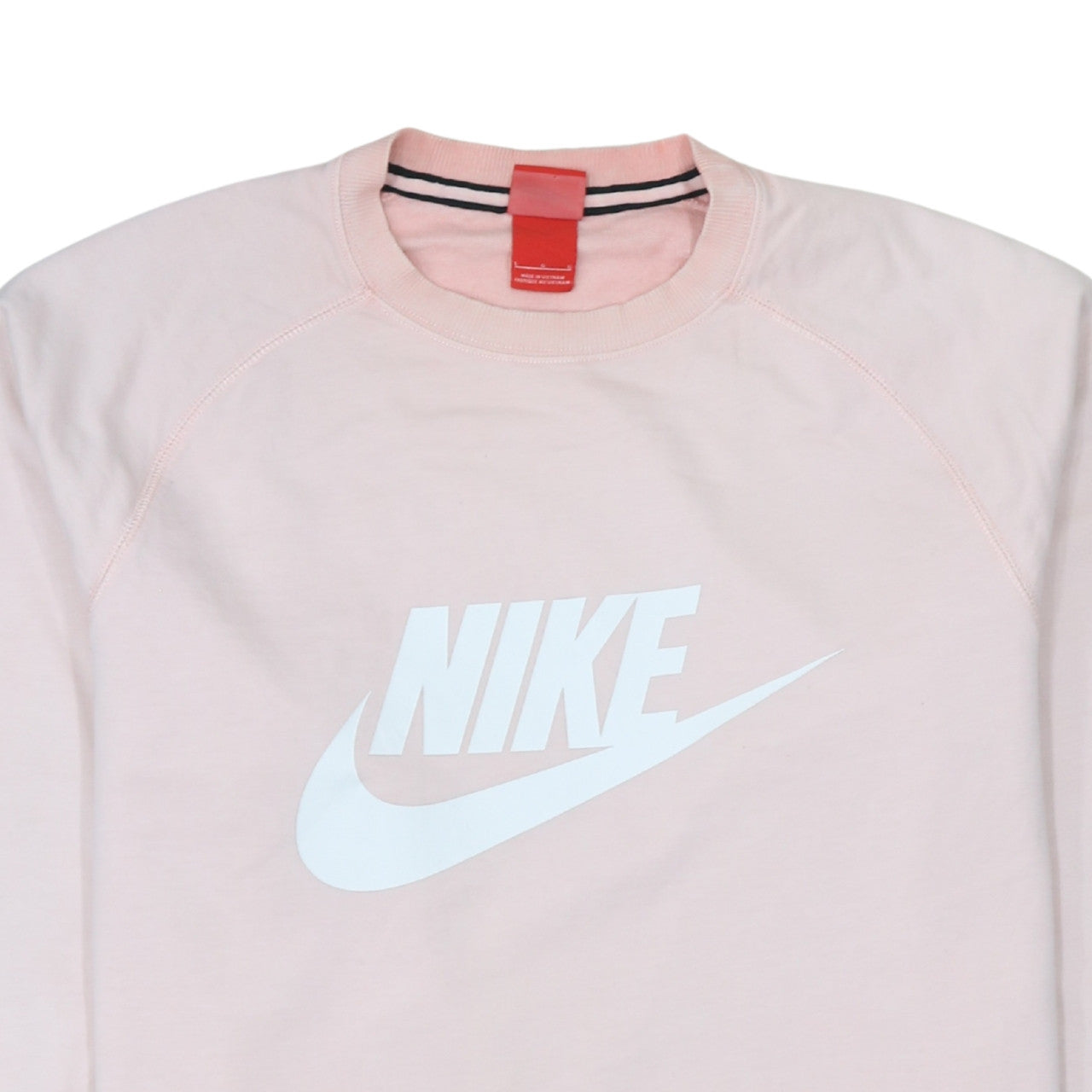 Nike Womens Pink Logo Pullover Sweatshirt Size L Cotton Crew Neck