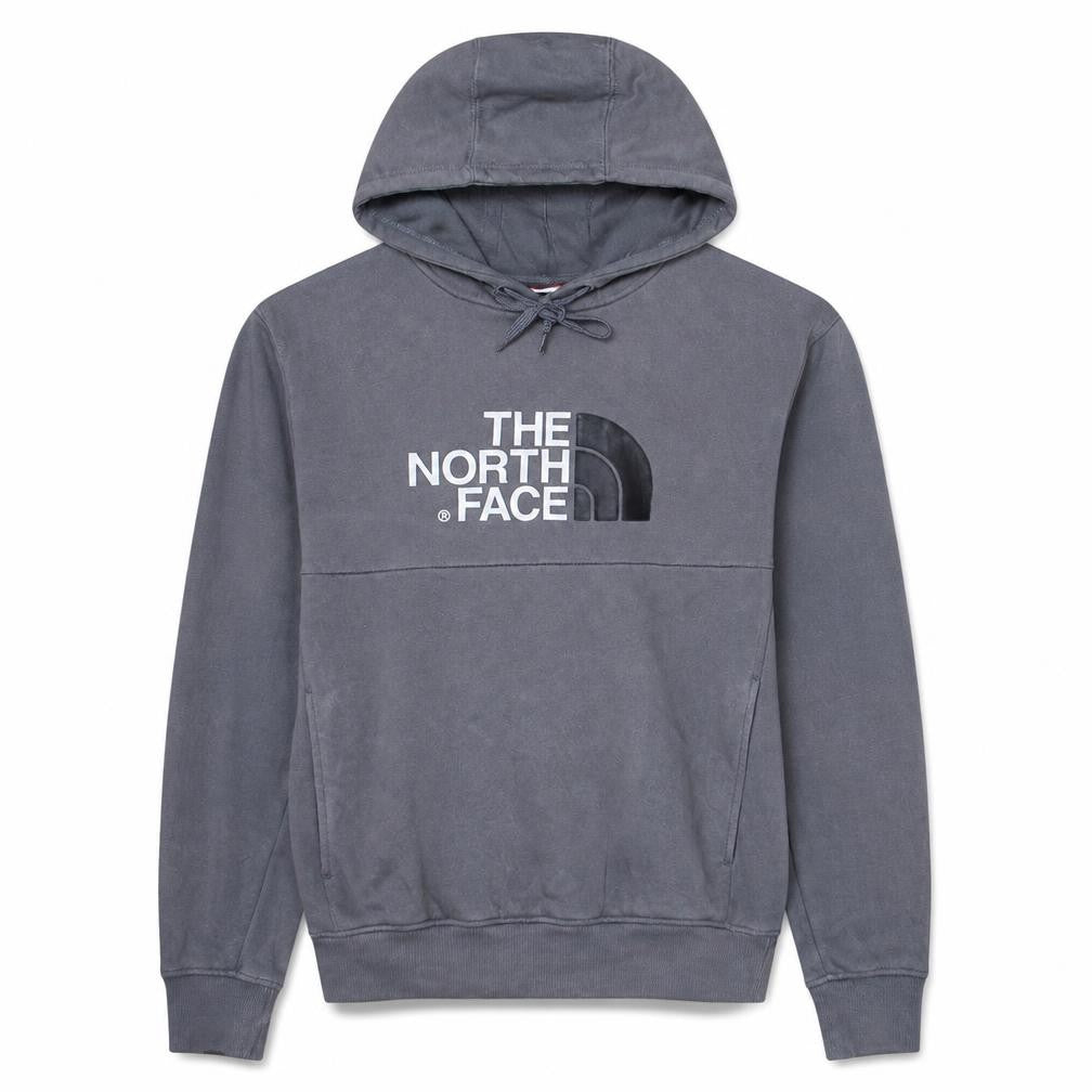 The North Face Men's Grey Pullover Hoodie Size S Cotton Logo Sweatshirt