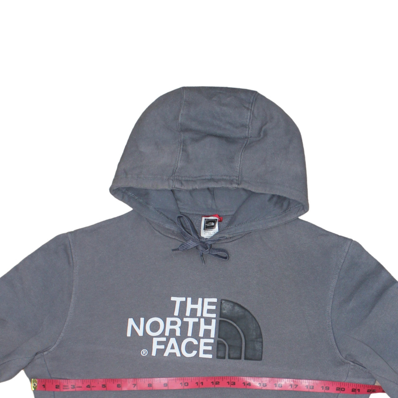 The North Face Men's Grey Pullover Hoodie Size S Cotton Logo Sweatshirt