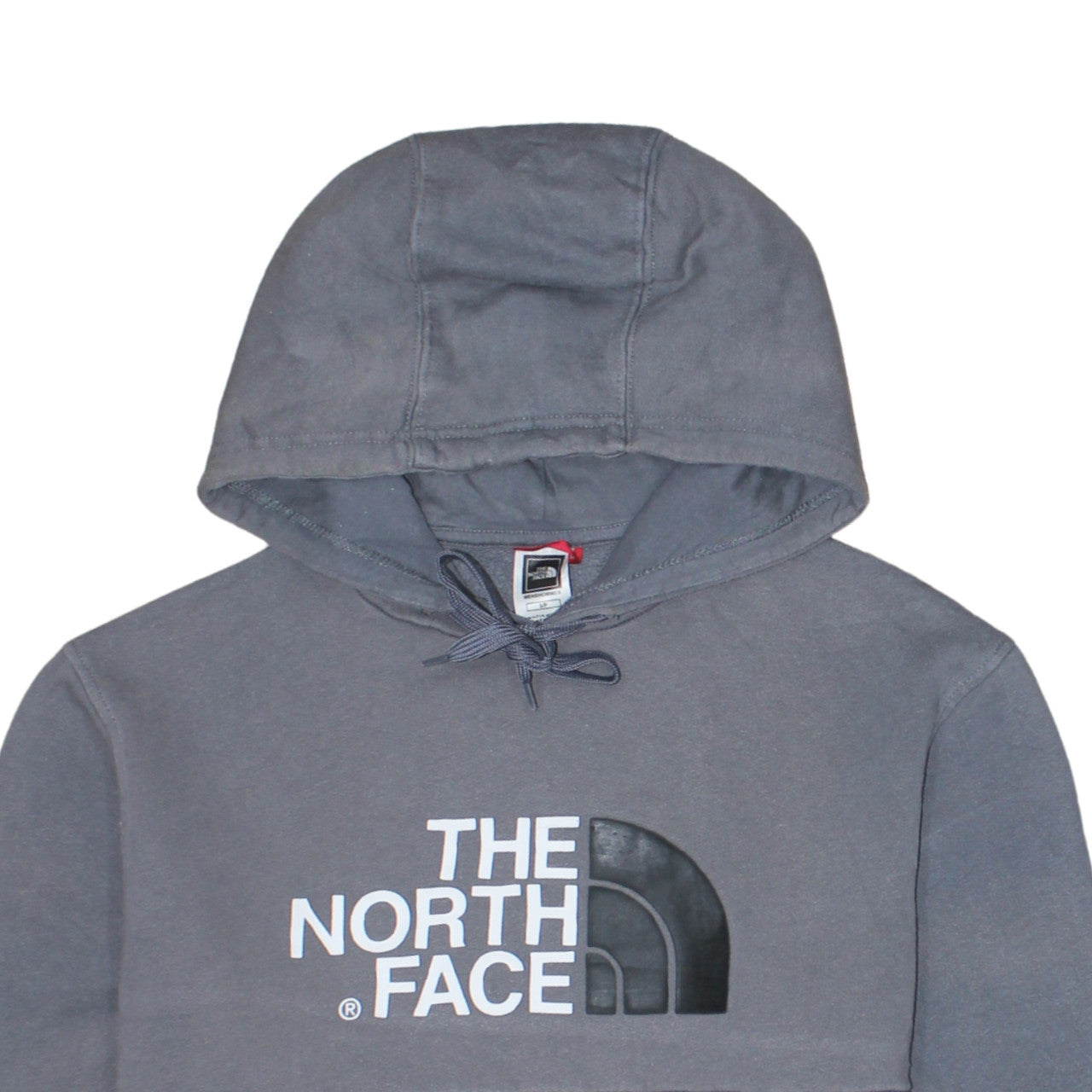 The North Face Men's Grey Pullover Hoodie Size S Cotton Logo Sweatshirt