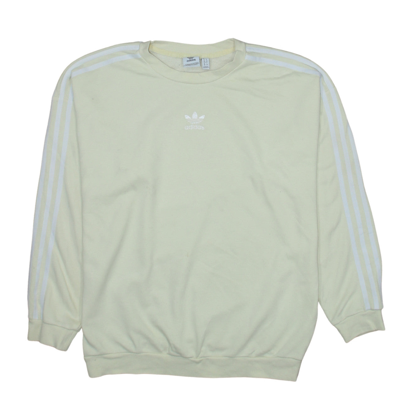 Adidas Women Beige Crew Neck Pullover Sweatshirt UK 12