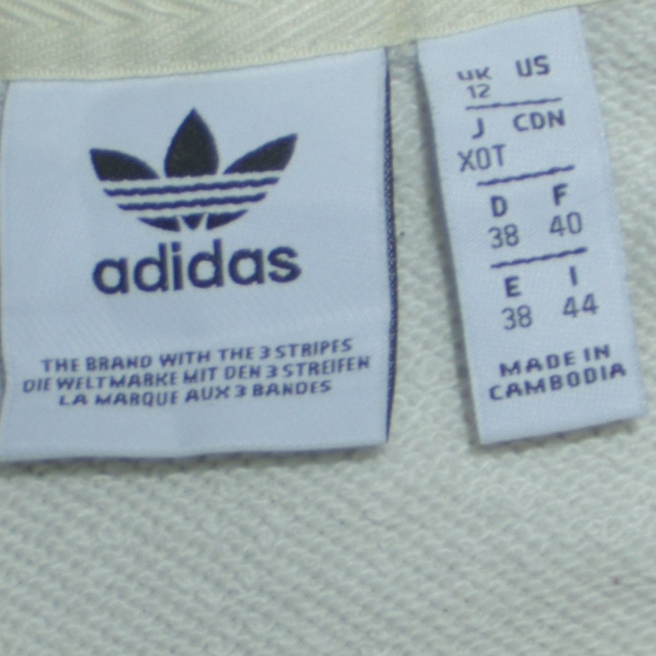 Adidas Women Beige Crew Neck Pullover Sweatshirt UK 12