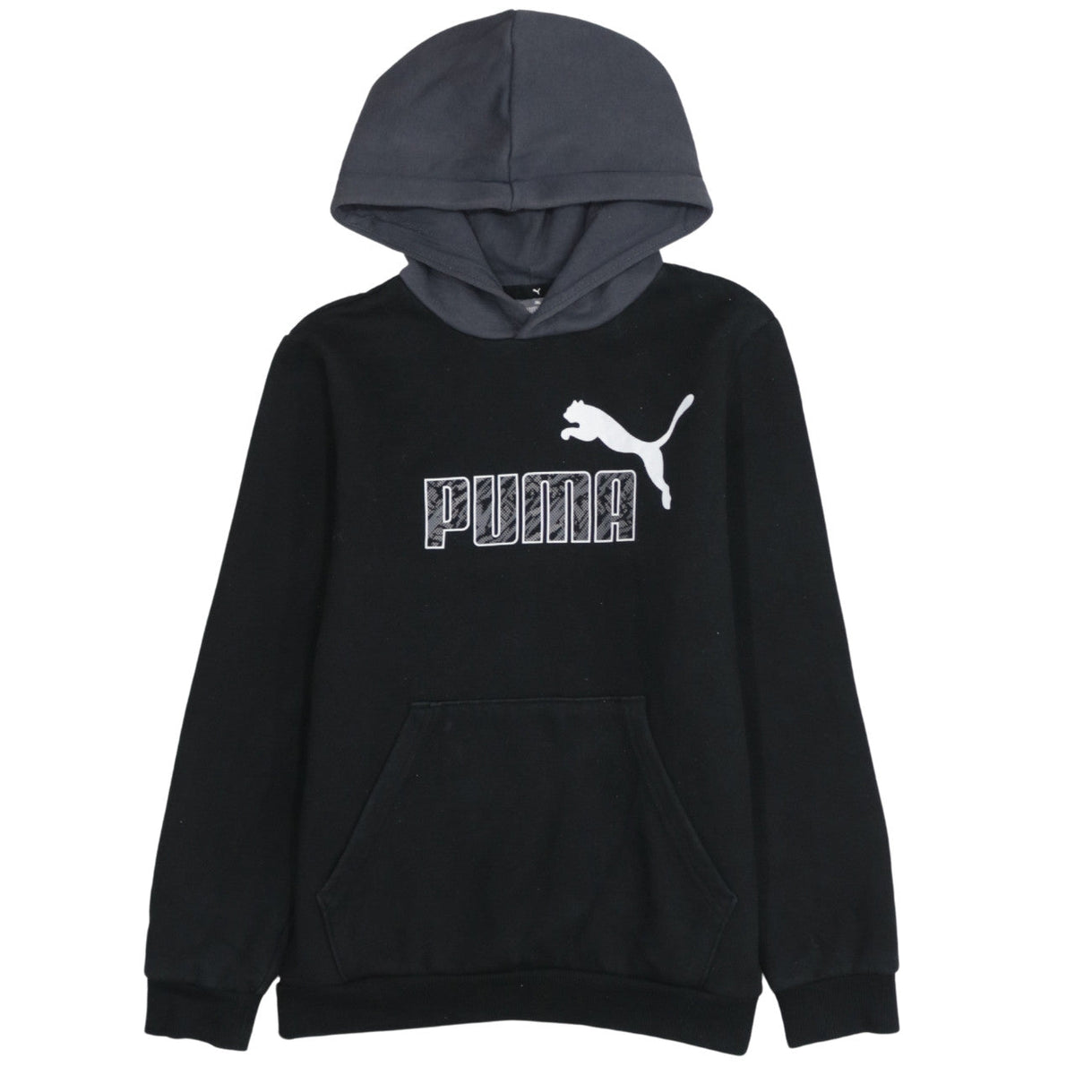 Puma Boys Black Hoodie 13-14 Years Pullover Fleece Sweatshirt