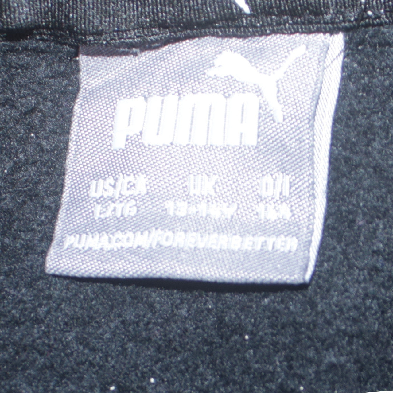 Puma Boys Black Hoodie 13-14 Years Pullover Fleece Sweatshirt