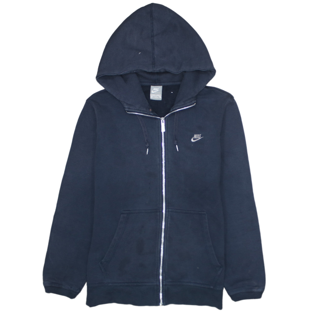 Nike Mens Blue Full Zip Hoodie Size M Cotton Fleece Sweatshirt