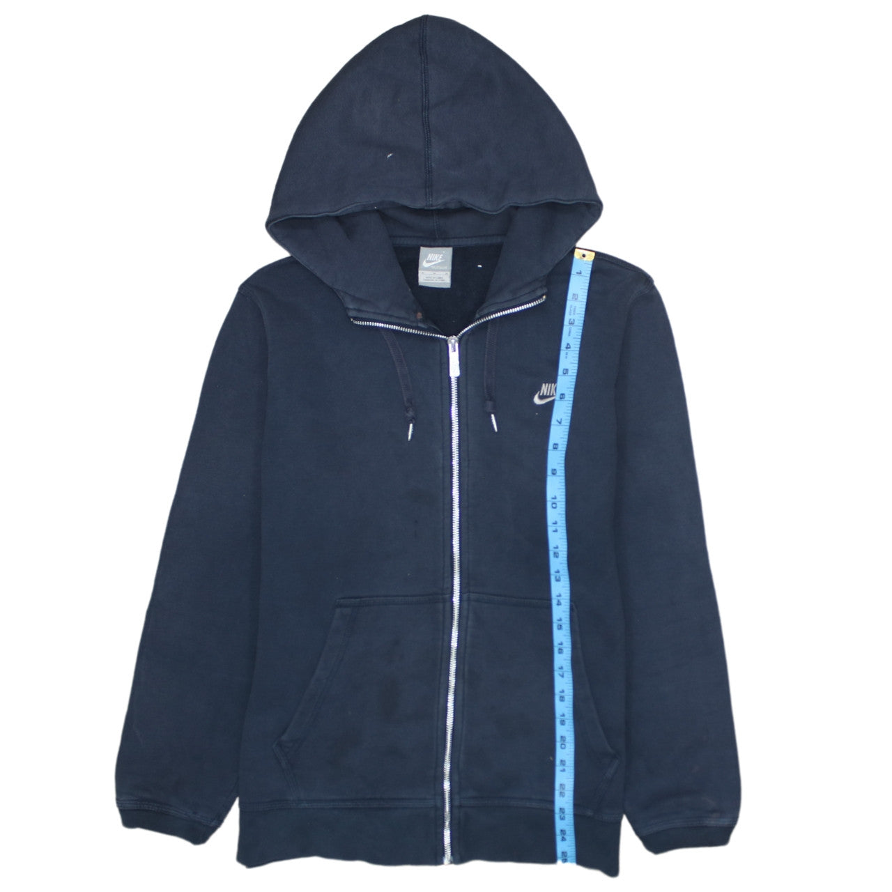Nike Mens Blue Full Zip Hoodie Size M Cotton Fleece Sweatshirt