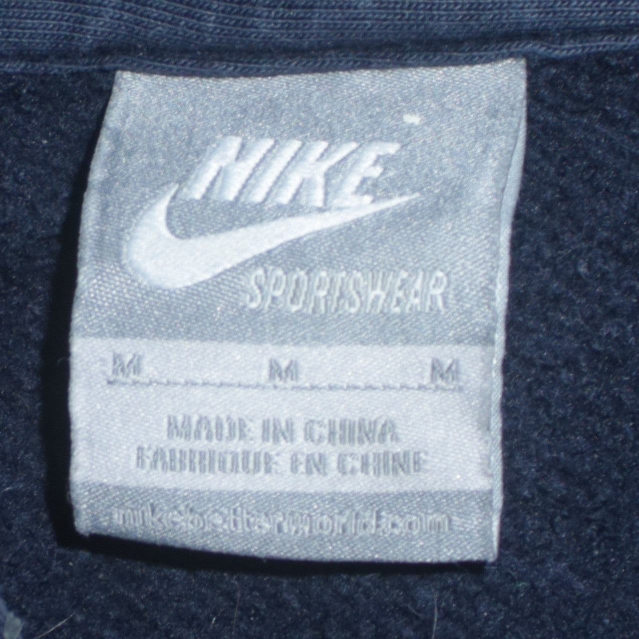Nike Mens Blue Full Zip Hoodie Size M Cotton Fleece Sweatshirt
