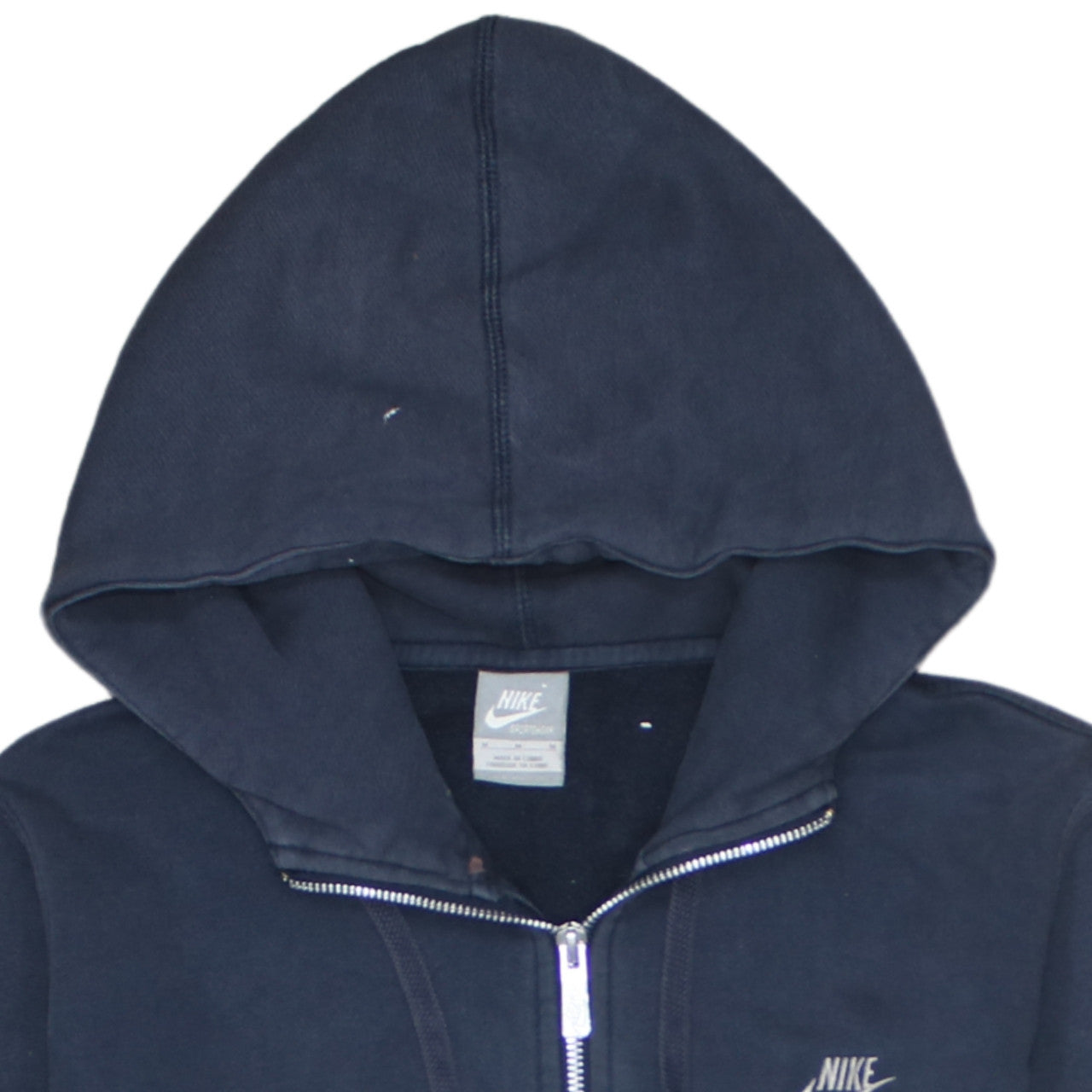 Nike Mens Blue Full Zip Hoodie Size M Cotton Fleece Sweatshirt