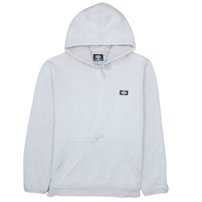 Dickies Men White Pullover Hoodie Large Fleece Logo Sweatshirt