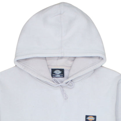 Dickies Men White Pullover Hoodie Large Fleece Logo Sweatshirt