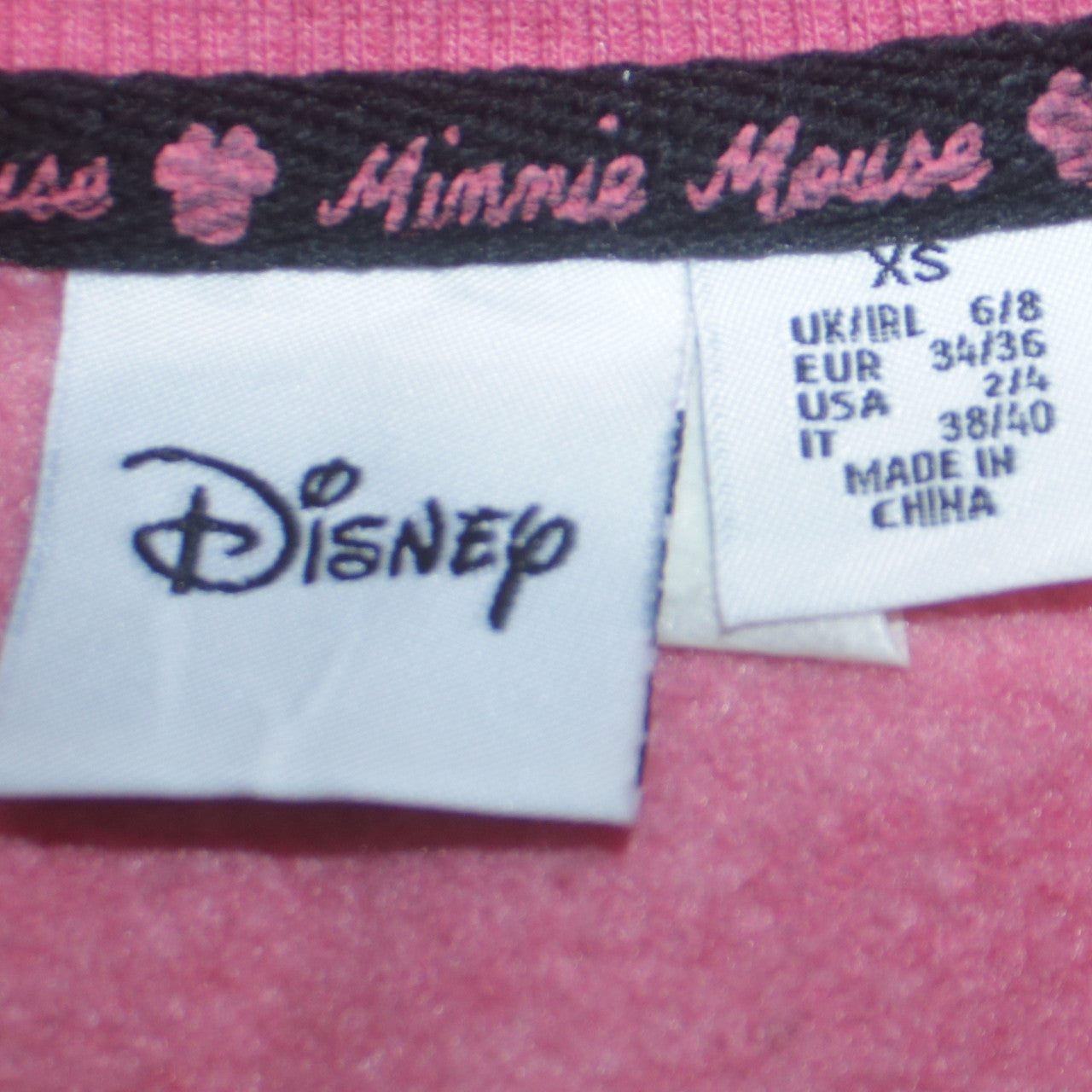 Disney Women’s Pink Minnie Mouse Pullover Sweatshirt XS